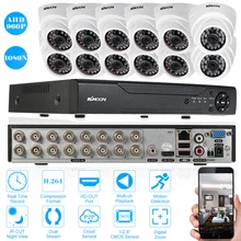 KKmoon 1080 система AHD CCTV DVR с 12 шт 960 P AHD ИК Обнаружение движения ночного видения CCTV камера для системы видеонаблюдения