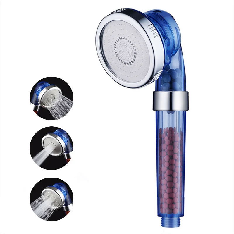 

Three Functions Hand Shower Bath Showerhead Anion SPA Hand Held Bathroom Shower Head Filter Nozzle bathroom Accessories