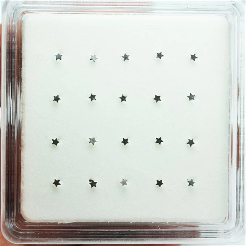 Nose piercings 100% 925 Sterling silver Star nose Stud Pin Unisex nariz piercing jewelry 20pcs/pack