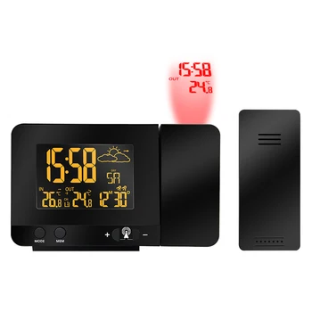 

Display Dual Alarm Clock USB Charging FunctionDigital LCD Projection Alarm Clock with Weather Station Temperature Calendar