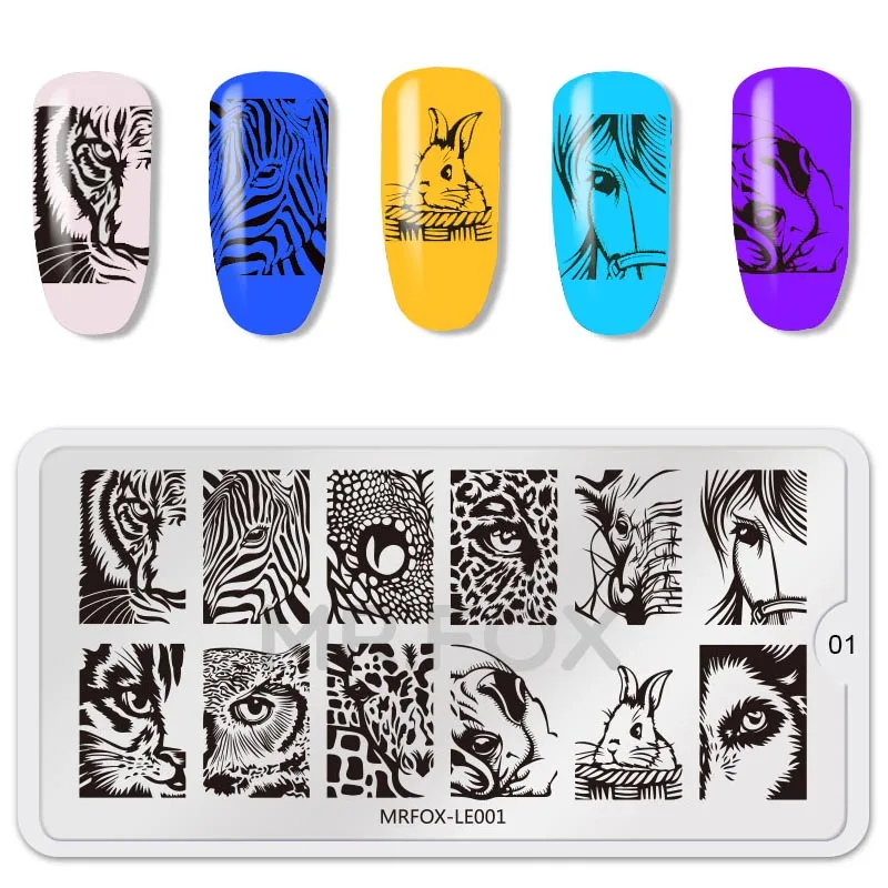 

Nail Stamping Plates 6.5*12.5CM Animal World Series Design DIY Nail Art Stamp Template Image Plate Stencil