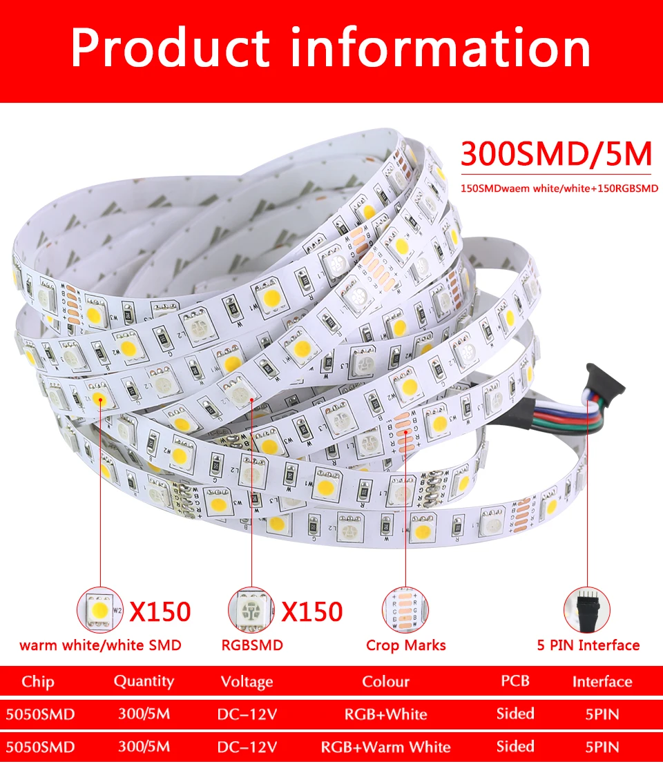 RGBW 5050 LED Strip lamp (3)
