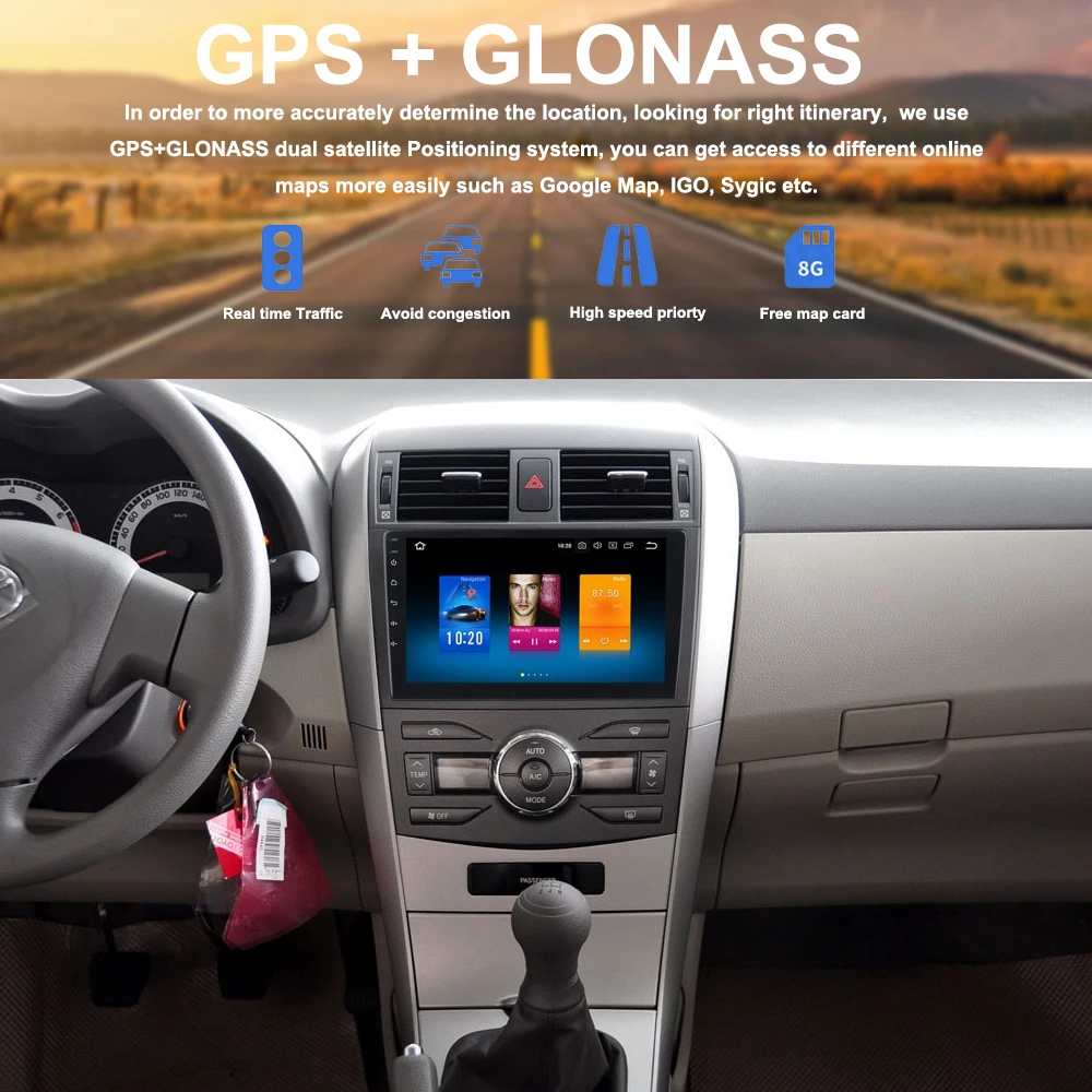 Flash Deal 8" Car Radio GPS for Toyota Corolla Navigation 2008 2009 2010 2011 Android 8.0 head unit Multimedia 8-Core 4G 32G WIFI USB BT 2