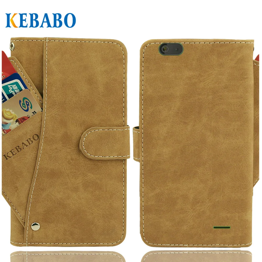 

Vintage Leather Wallet Gigaset GS100 Case 5.5" Flip Luxury 3 Front Card Slots Cover Magnet Stand Phone Protective Bags
