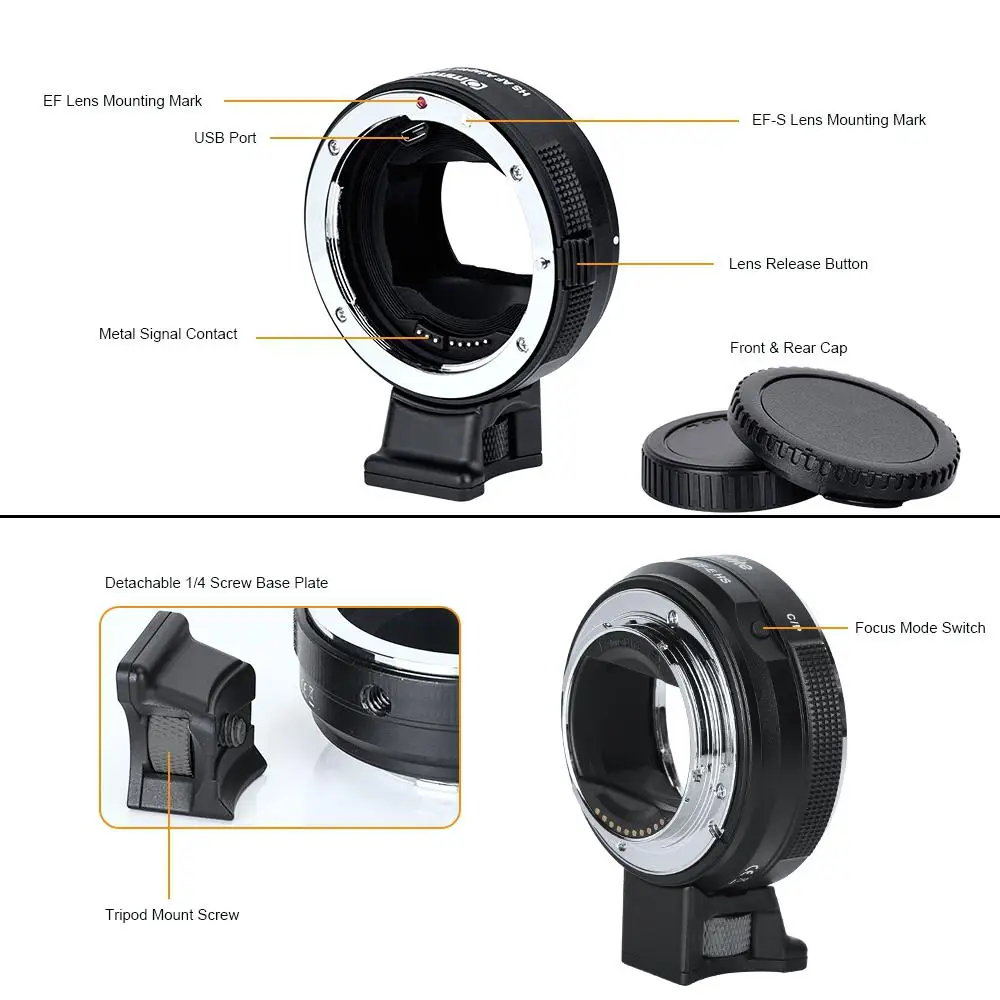 Адаптер BEESCLOVER Commlite CM-EF-E HS с автофокусом для объектива Canon EF/EF-S Len для sony E камер адаптер крепления объектива r25