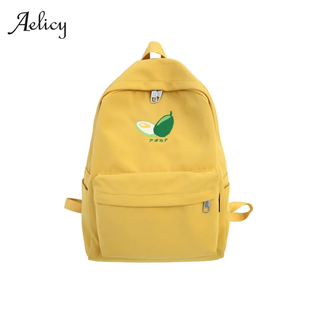 

Aelicy Casual Nylon Backpack Preppy Style Waterproof Women Backpack School Student Bag Candy Color Backpack Shoulders 605