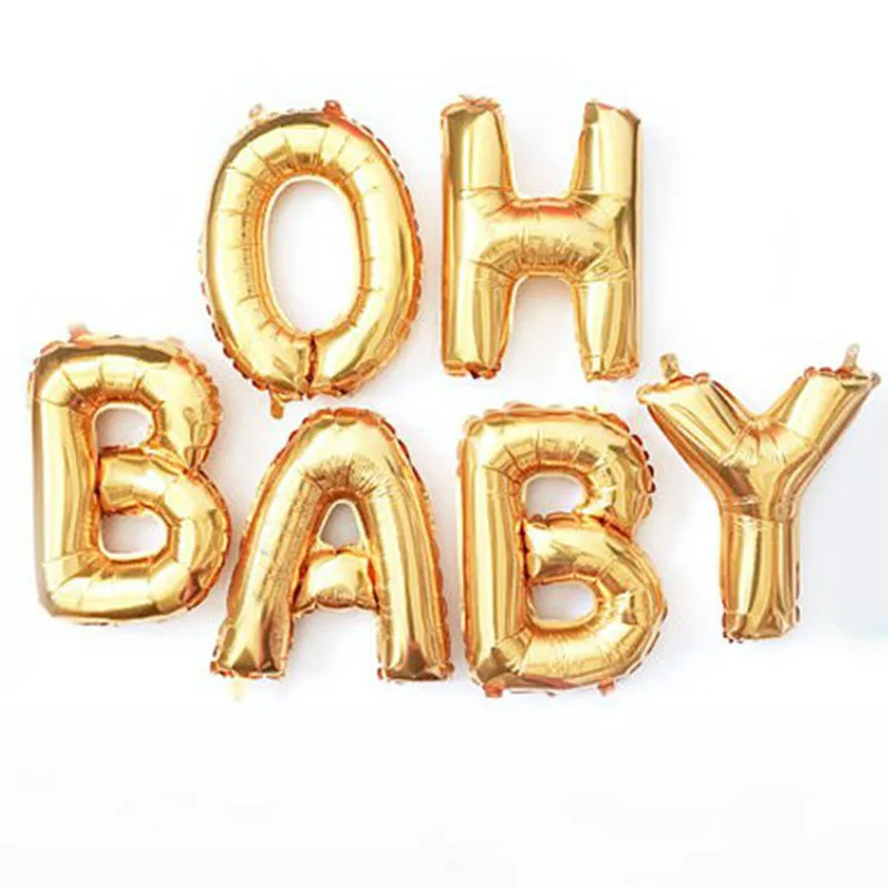 6 шт с надписью OH BABY буквами Фольга воздушные шары 16 &quotзолото Пол раскрыть Baby Shower
