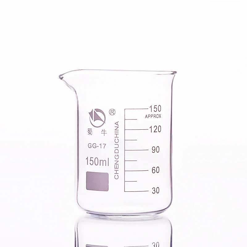 

4pcs Beaker in low form,Capacity 150ml,Outer diameter=59mm,Height=85mm,Laboratory beaker