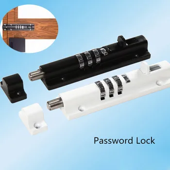 

For Horizontal Vertical Door Bolt Lock Sliding Combination Code Resettable For Gate Shed Garage Cabinet Safety Black White