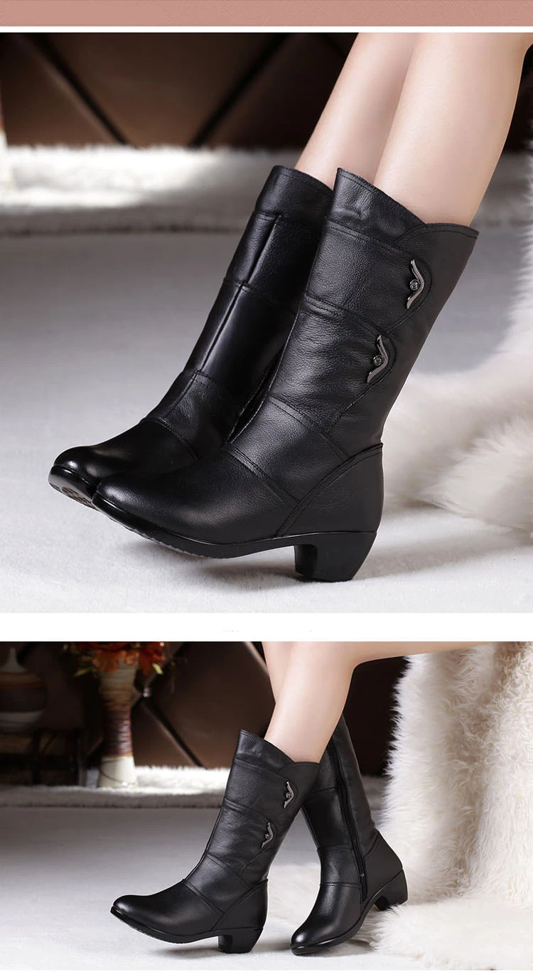 Winter Warm Ladies Zip Boots