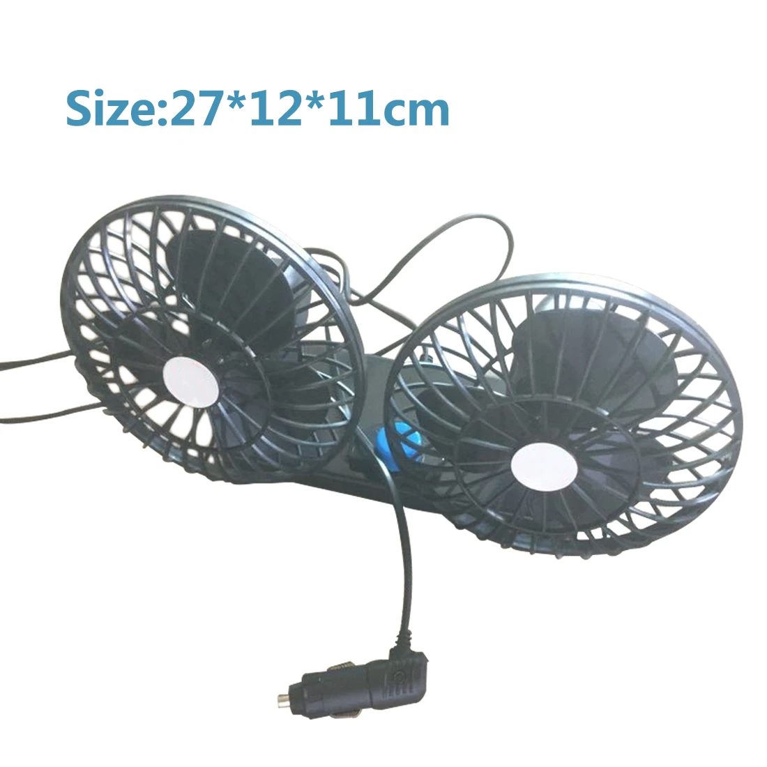 Dewtreetali 12V Car Fan Low Noise Summer Car Air Conditioner 360 Degree