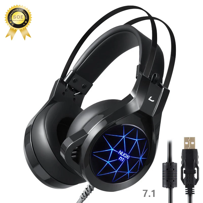 Gaming headset with mic for pc headphone for compu...