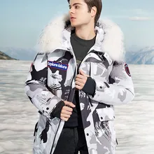 BOSIDENG суровый зимний гусиный пуховик для мужчин утепленная верхняя одежда натуральный мех с капюшоном водонепроницаемый ветрозащитный Высокое качество B80142143