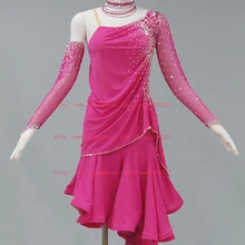 Юбка для латинских танцев, для взрослых, высокое качество, для сцены, Танго, Румба, Самба, костюм, Дамский конкурс латинских танцев, платье