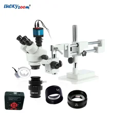 Lucky Zoom 3.5X-90X Trinocular Stereo Microscope Boom Stand 16MP HDMI USB Microscope Camera 144 LED Ring Light Accessories Set Lucky Zoom 3.5X-90X Trinocular Stereo Microscope Boom Stand 16MP HDMI USB Microscope Camera 144 LED Ring Light Accessories Set
