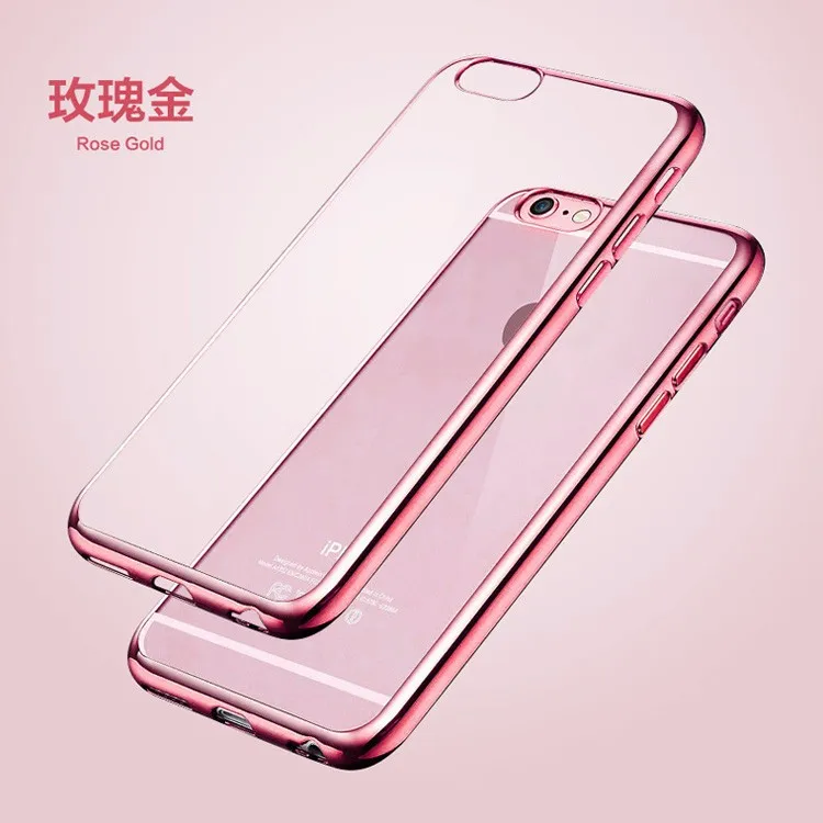 Роскошный прозрачный чехол из ТПУ с покрытием из розового золота для iPhone 11 Pro Max 5S 6 5 6s SE прозрачный силиконовый чехол для iPhone 7 8 Plus X