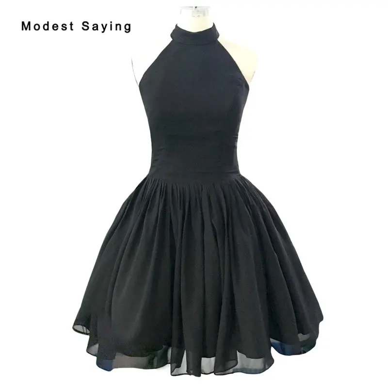 modest black cocktail dress