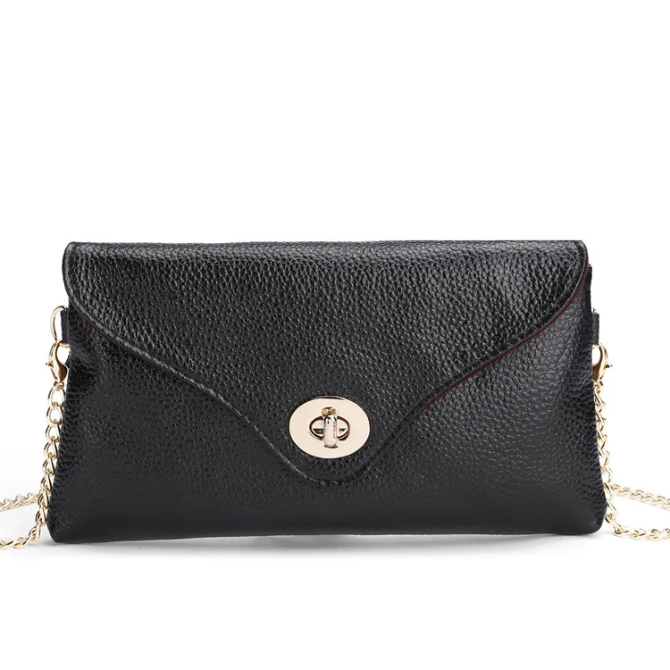 

Genuine Leather Sweet Candy Color Women's Shoulder bag Metal Lock Female Versatile Hand Bag Lady's Mobile Phone Bag