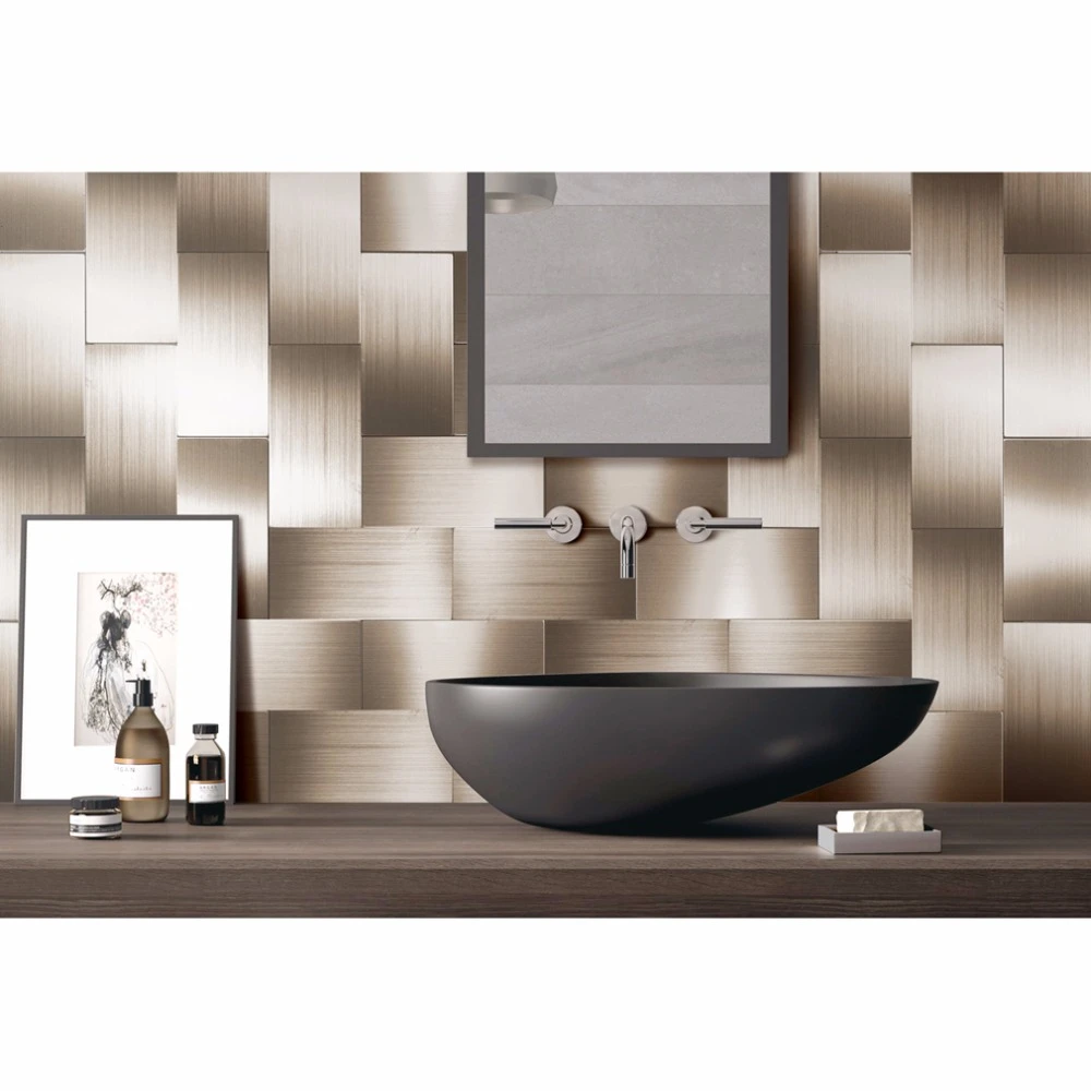 32 Pieces Peel And Stick Backsplash 3in X 6in Brushed Copper Long Grain Metal Tile For Kitchen And Bathroom Metal Whistle Tile Backsplashmetal Halide For Aquarium Aliexpress