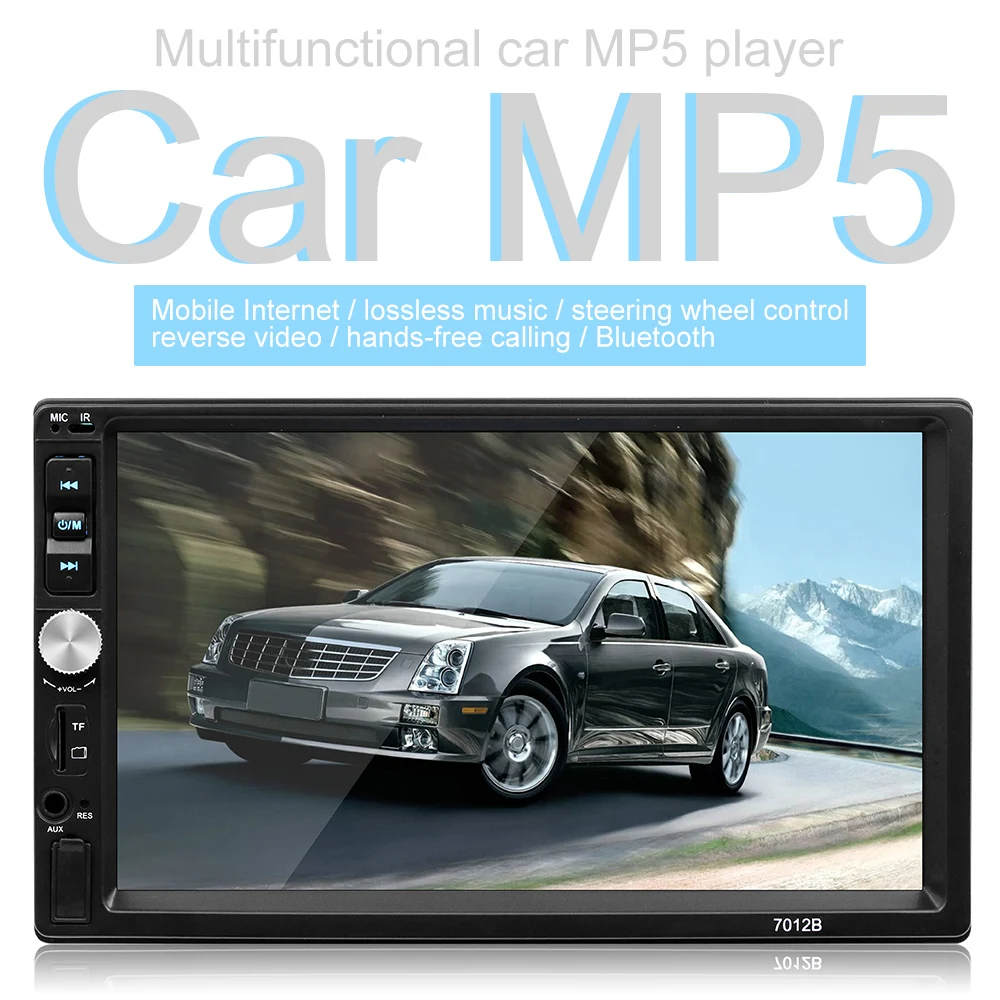 

7 Inch 2 DIN Bluetooth In Dash HD Touch Screen Car Video FM Radio Stereo Player Mirror Link for Phone Aux In Rear View Camera