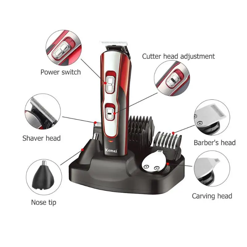 

Electric Shaver Beard Trimmer Shaving Machine 5 in 1 Multifunction Rechargeable Cutting Machine Trimmers