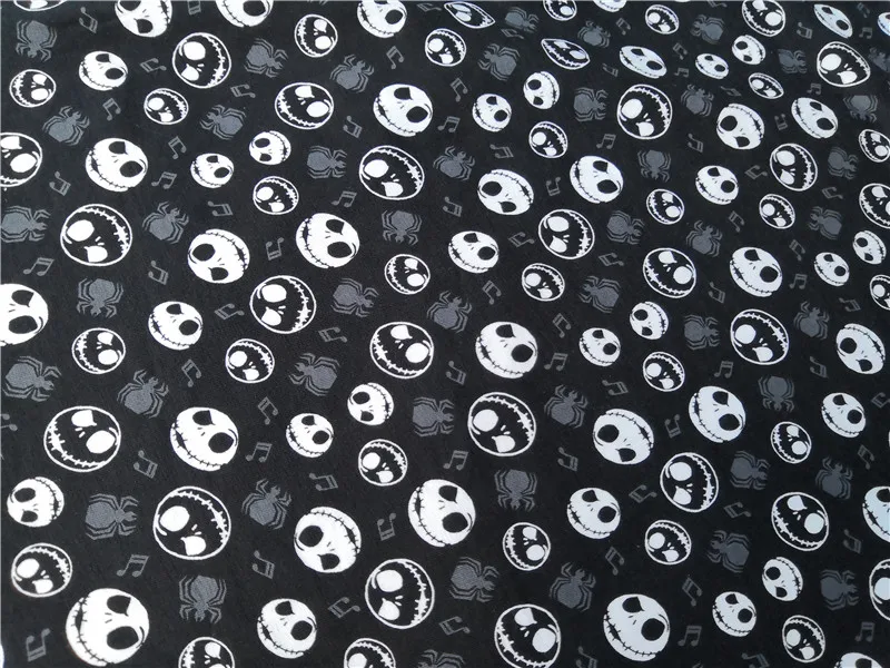 

The Nightmare Before Christmas Jack Knitted Cotton Patchwork Fabric Lycra Stretch Sewing Cloth Wrap Handmade DIY Textile Gift