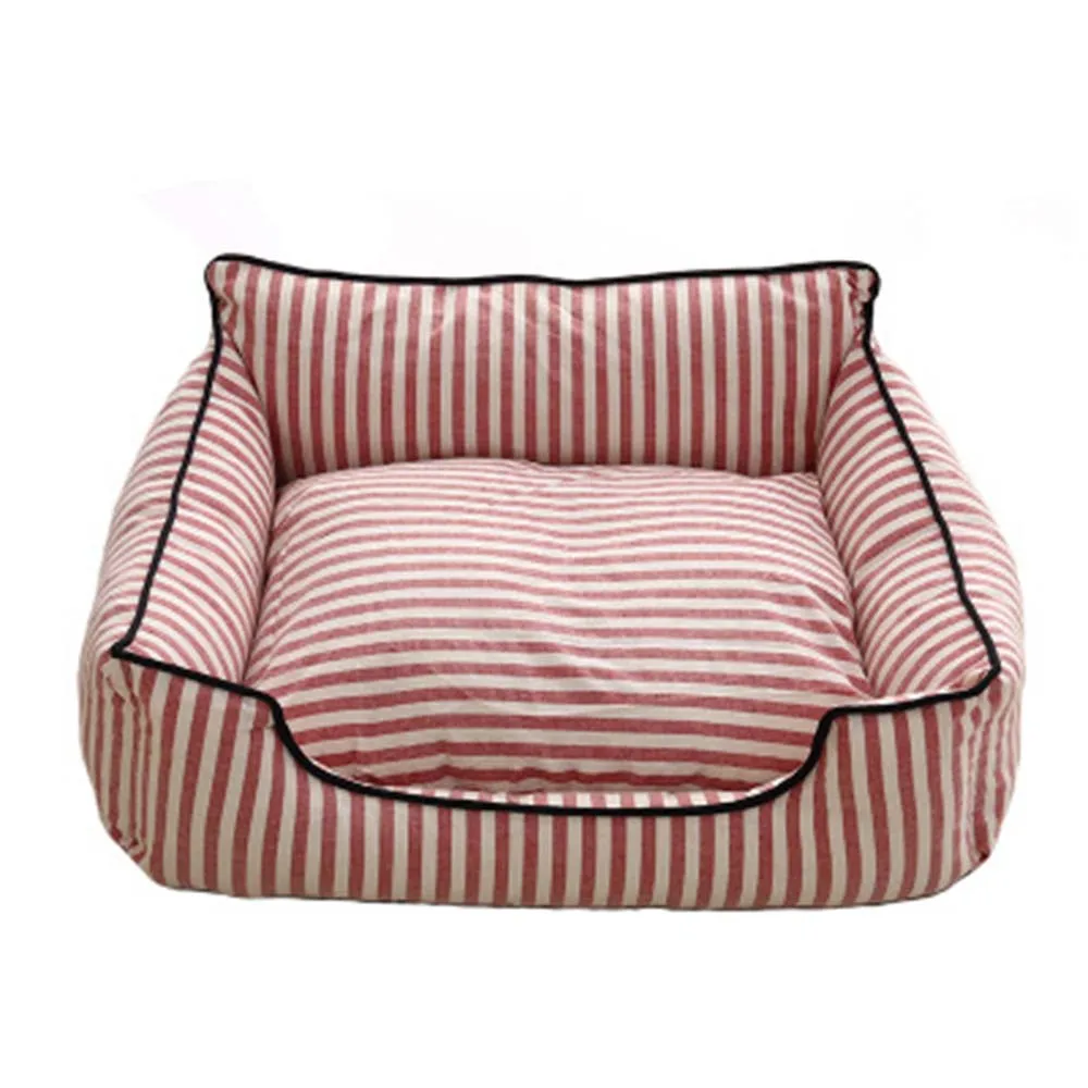 

Pet Bed Fashion Soft Dog beds Kennel removable and washable classic striped cat mats house nest Puppy supplies for Teddy