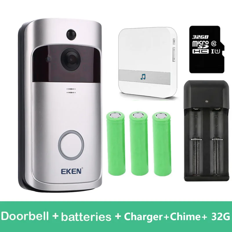 Option 5 Eken V5 смарт WiFi видео дверной звонок камера визуальный домофон с колокольчиком ночного видения IP дверной звонок беспроводная домашняя камера безопасности - Цвет: Option 5
