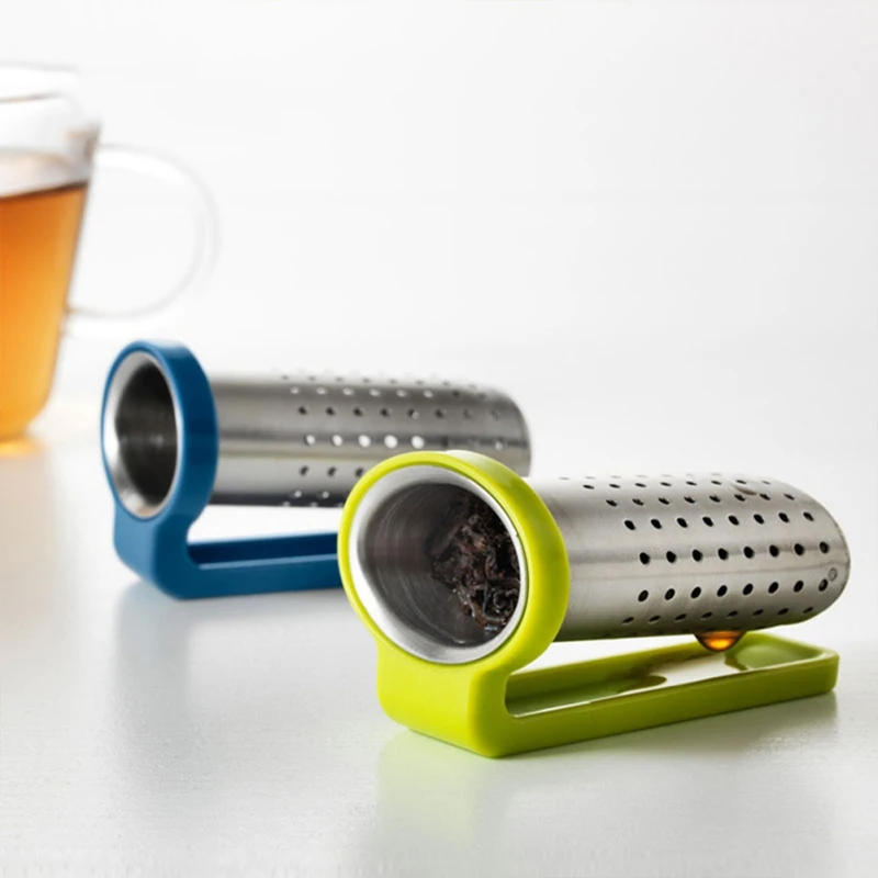

Portable Tea Filters Strainer Stainless Steel Tea Large Capacity Single Handle Design Perfect Hanging on Teapot Cups(green)