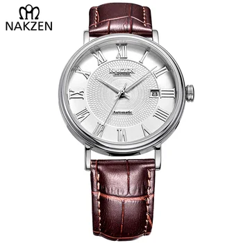 

Men Automatic MIYOTA 9015 Business Watch Sapphire Mechanical Wrist watches Classic Genuine Leather Male Clock Erkek Kol Saati
