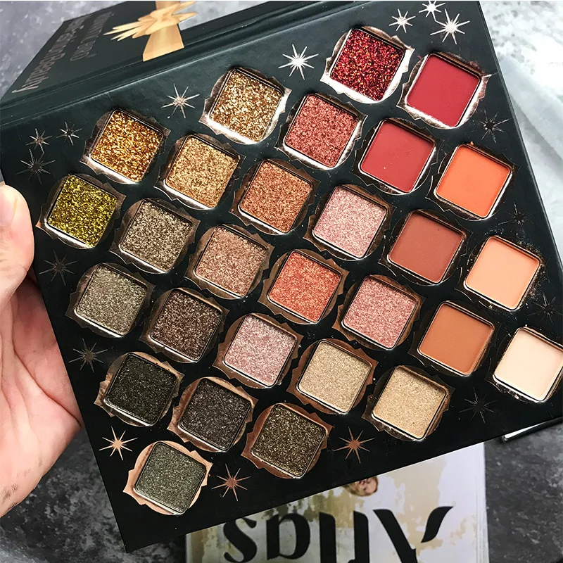 

Make Up 28 Colors Eye Shadow Pallete Matte Shimmer Glitter Eyeshadow Palete Strong Pigment Warm Color Makeup Eyeshadow Pallete
