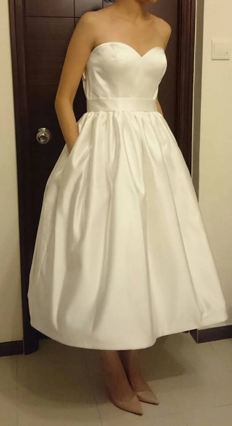 Robe de Mariee courte Alesandra Paris Satin Wedding Dress Ball Gown Robe de Mariee courte Alesandra Paris Satin Wedding Dress Ball Gown