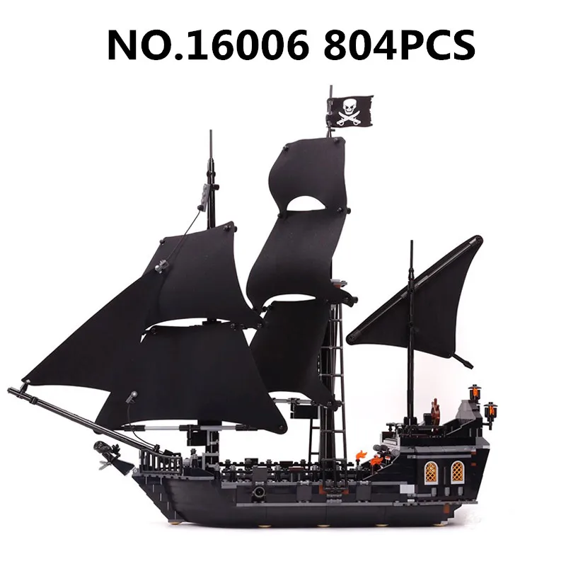King Bricks 16006 16009 Набор строительных блоков пиратский корабль Карибского моря черный жемчуг Корабль игрушки для детей Lepinblocks подарок - Цвет: 16006(804Pcs)