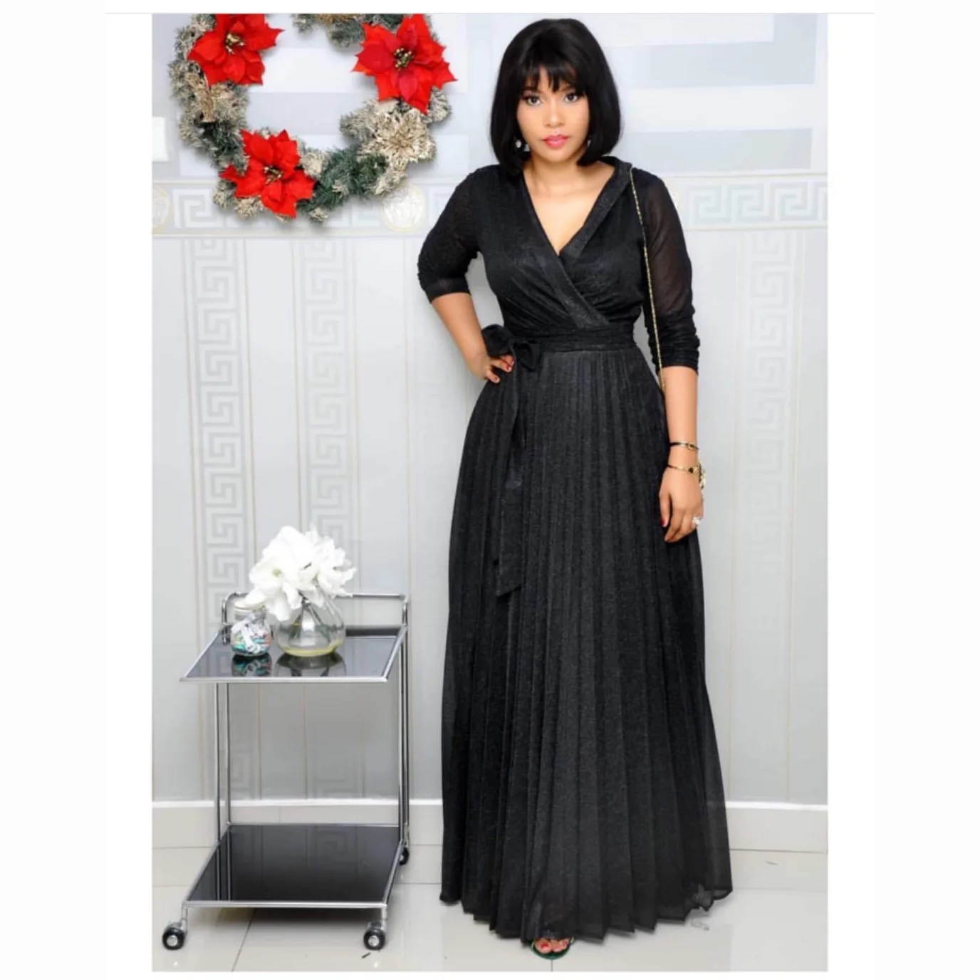 

2019 new arrival spring and autumn african women regular long sleeves plus size long dress M-XL