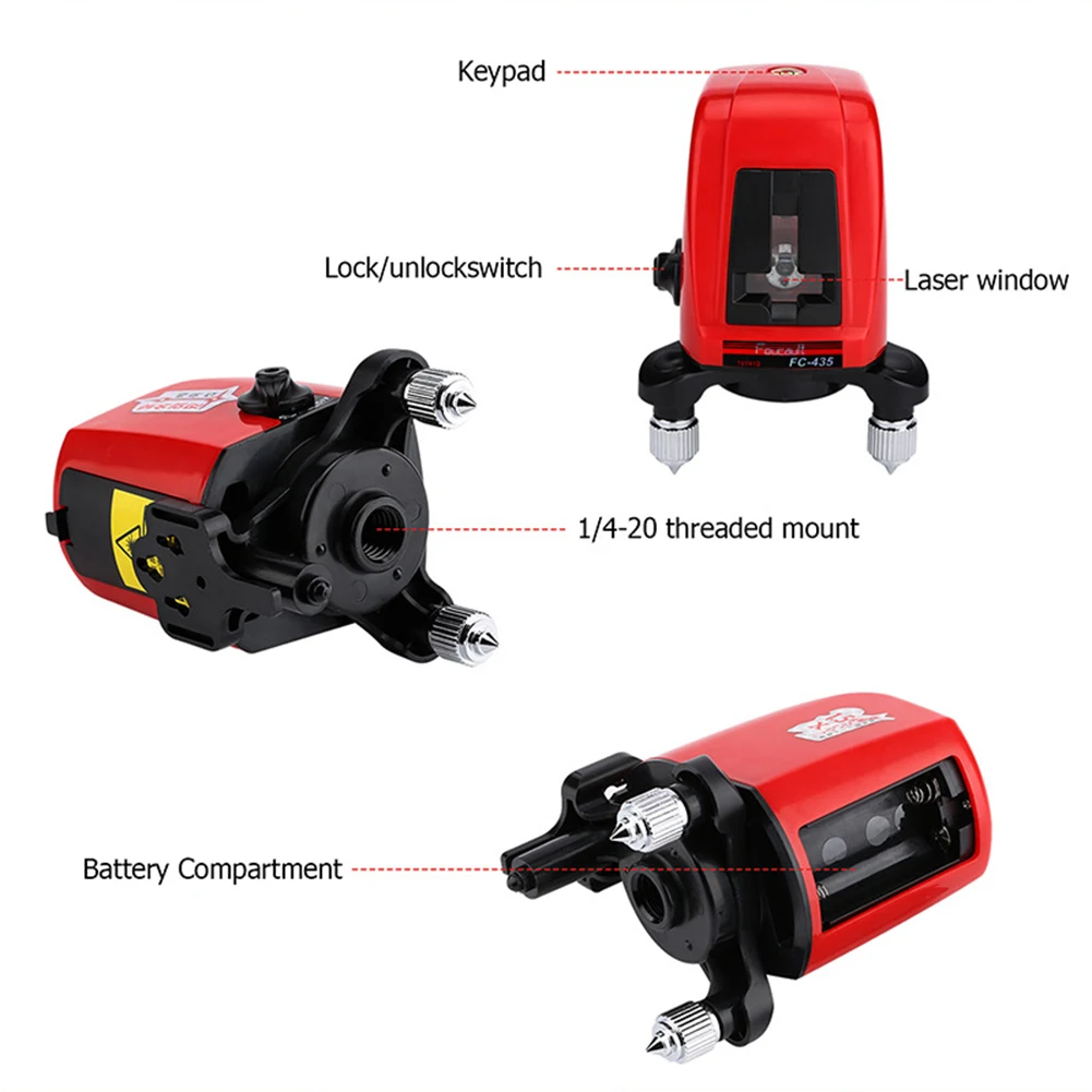 FC-435 лазерный уровень 2 красный крест линия 1 точка 360 градусов вращающийся самонивелирующийся Nivel a лазерные диагностические инструменты лазерный нивелир метр