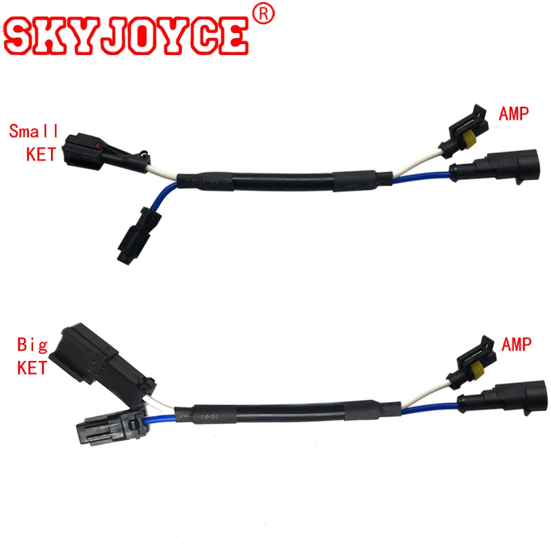 

SKYJOYCE 2PCS Big KET Small AMP Connector Plug socket adapter cable HID xenon ballast AMP AUTO HID bulb AMP - Small KET Adaptor