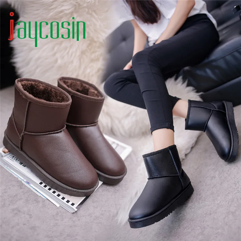 

High quality Women Boot Flat Ankle Fur Lined Winter Warm Snow Shoes cotton Shoes 170210