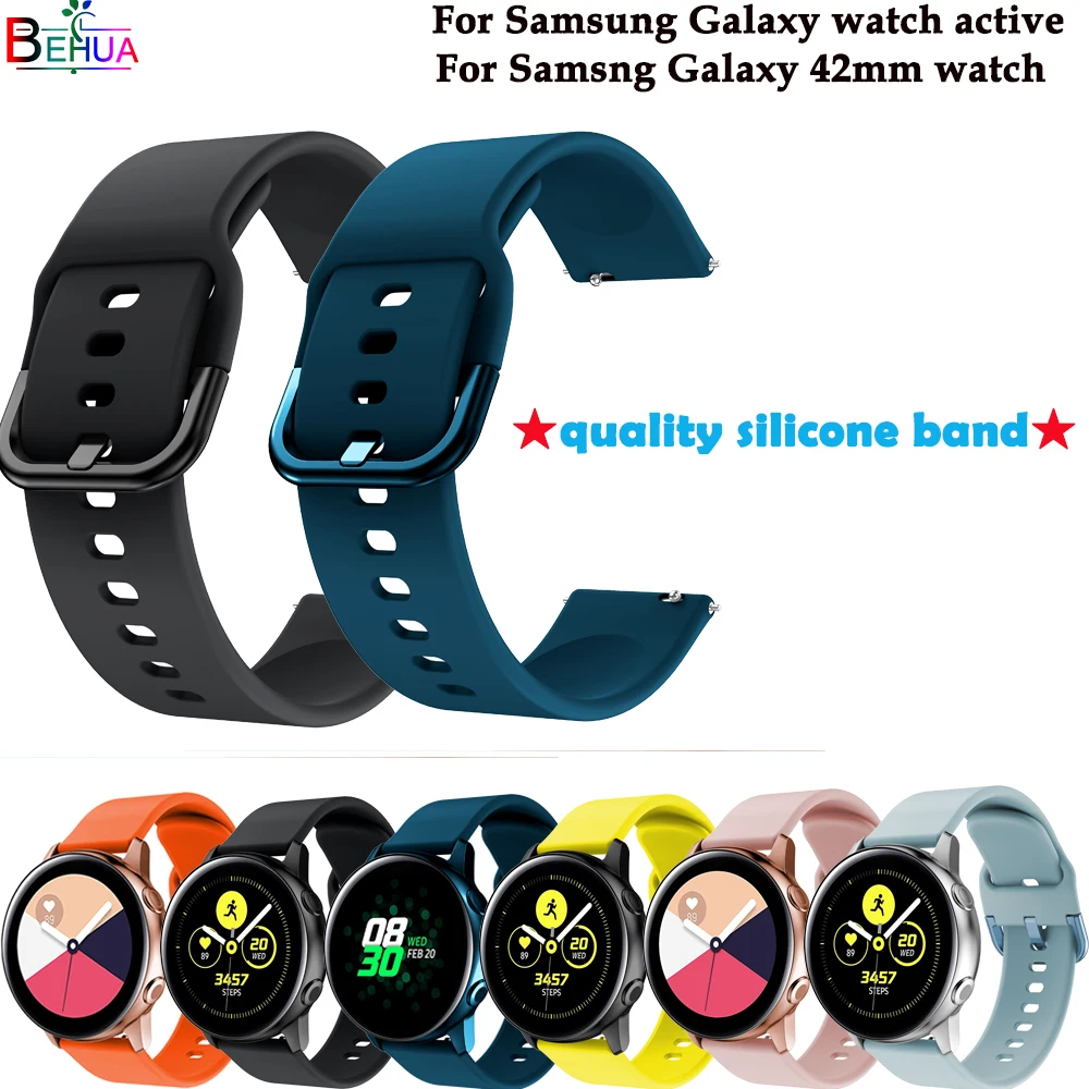Ремешок силиконовый для смарт часов спортивный браслет Samsung galaxy watch active 42