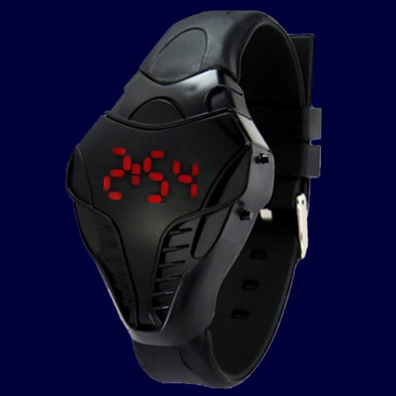 Светодиодный силиконовый треугольник, спортивные цифровые часы, мужские часы, уникальный дизайн, силиконовое кольцо на руку, наручные часы для мальчиков и девочек, студенческая мода - Цвет: Black
