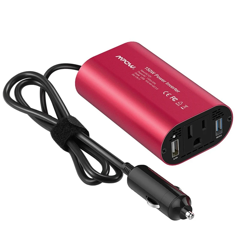 VicTsing Car Power Inverter DC 12V to 110V AC Converter QC 3.0 Portable Car Adapter 150W Power Inverter Adapter with Dual USB    (5)