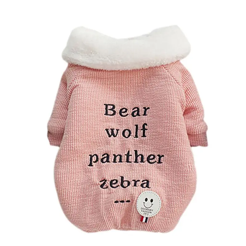 

Cute Soft Pet Dog Winter Clothes Four Legs Dog Coats with Letter Pattern Warm Jackets for Small Dogs Clothing