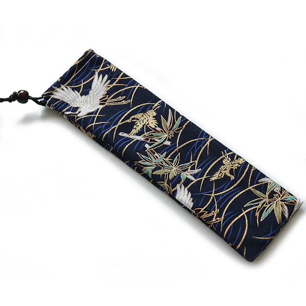 Portable Stainless Steel Metal Straw Bag Reusable Straw Pouch Chopsticks Spoon Knife Fork Cutlery Storage bag 1 Pc