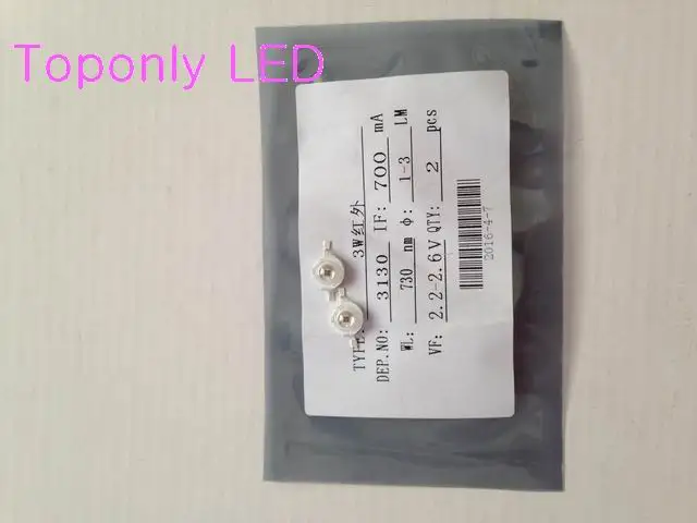 

2016 Good Quality Epistar Chips ir high power led 3w 730nm infrared diodes lamp led lighting source 150pcs/lot DHL free shipping