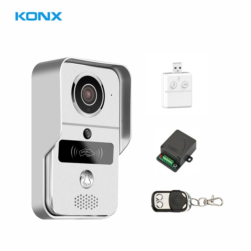

KONX KW02C Wi-Fi Intercom System ,Smart IP Video Doorbell Phone with Electronic Lock and RFID Card Night Vision Waterproof Alarm