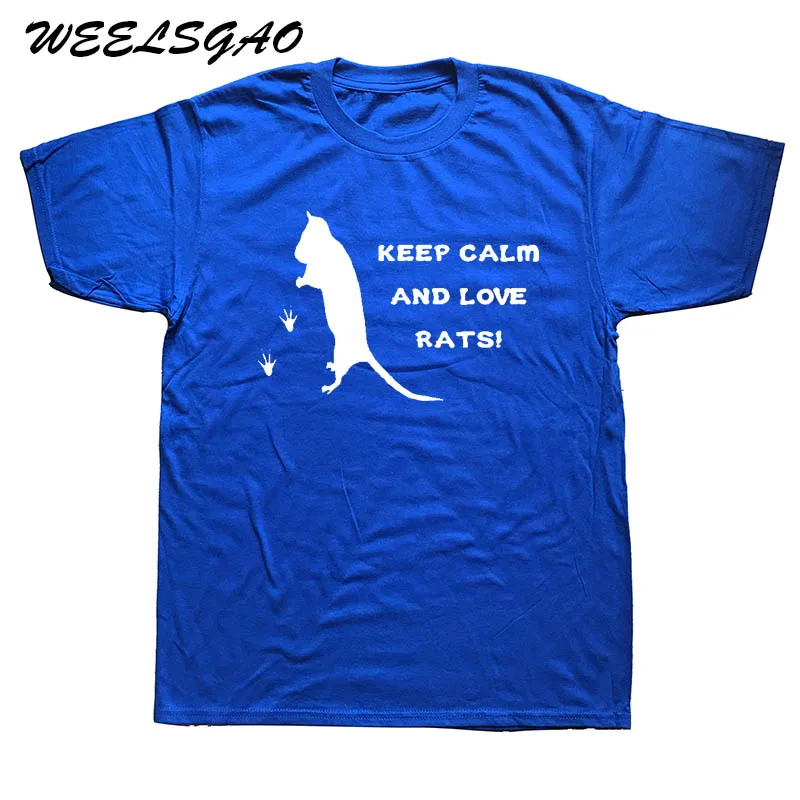 WEELSGAO Keep Calm And Love Rats Футболка мужская летняя хлопковая футболка с короткими рукавами с забавными животными футболки Топ