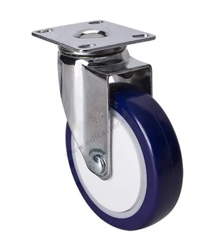 

2PCS EDL Light 4 Inch Casters Wheels 80Kg Polyurethane PU Wheels Castor Plate Bearing Swivel Brake Chrome Industrial for trolley