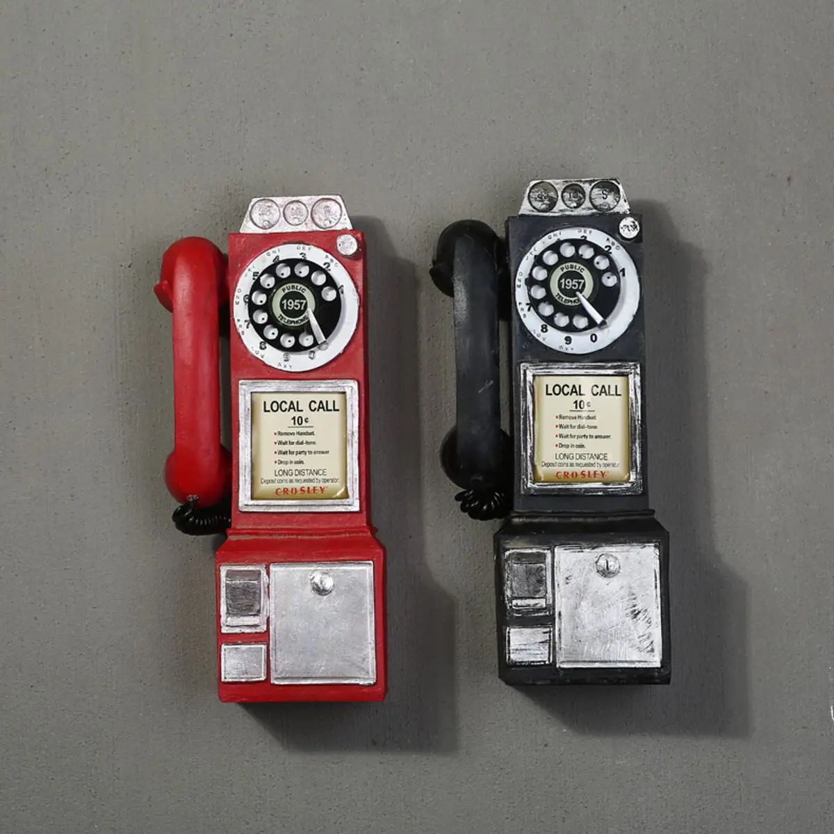 

Home Decor Vintage Telephone Model Wall Hanging Crafts Ornaments Retro Home Furniture Figurines Phone Miniature Decoration Gift