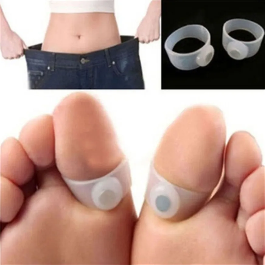 1 Pair Magnetic Silicone Foot Massage Toe Ring Fat Burning For font b Loss b font