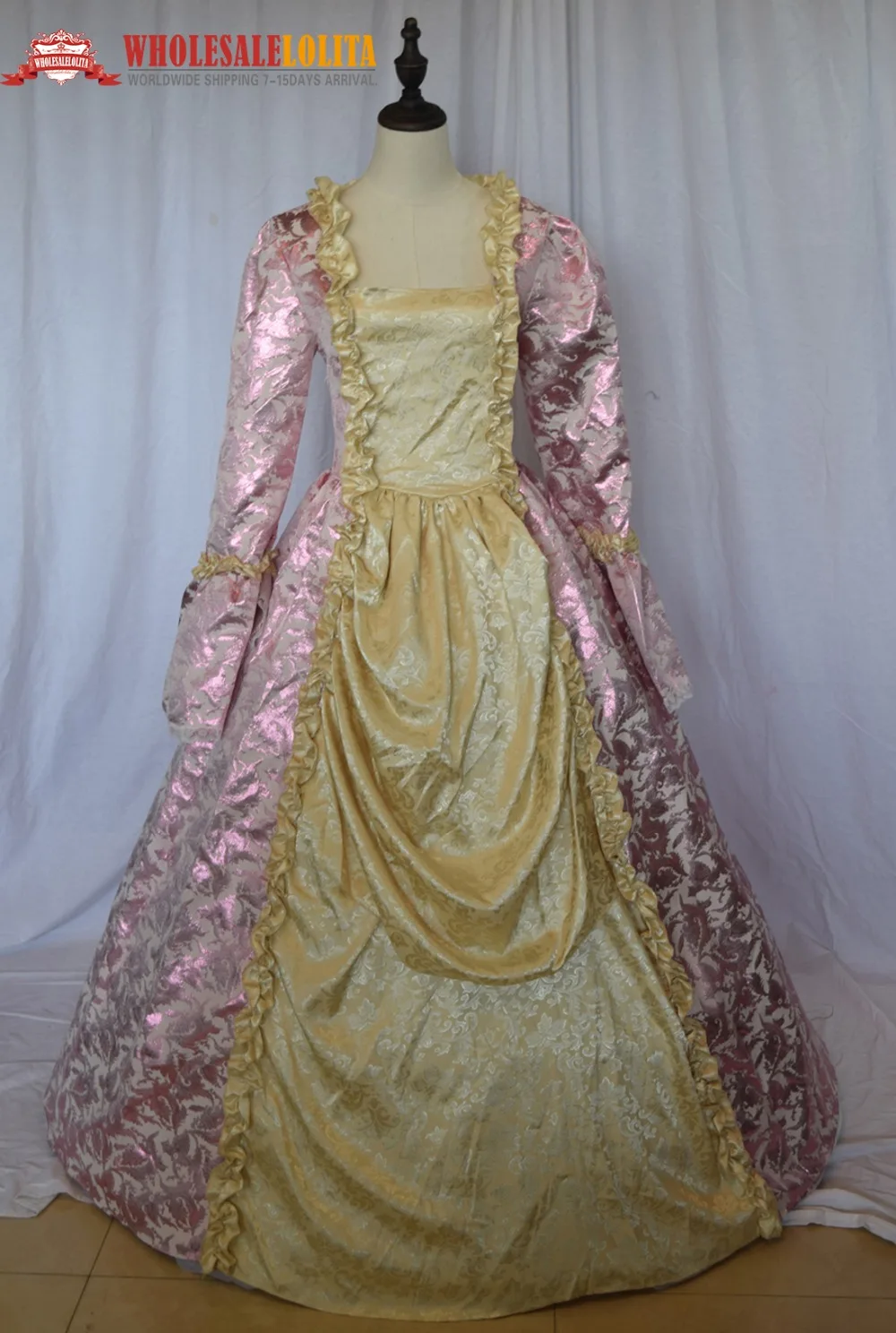 Elegant Long Sleeves Ruffles Gothic Victorian Dress For Womendress for