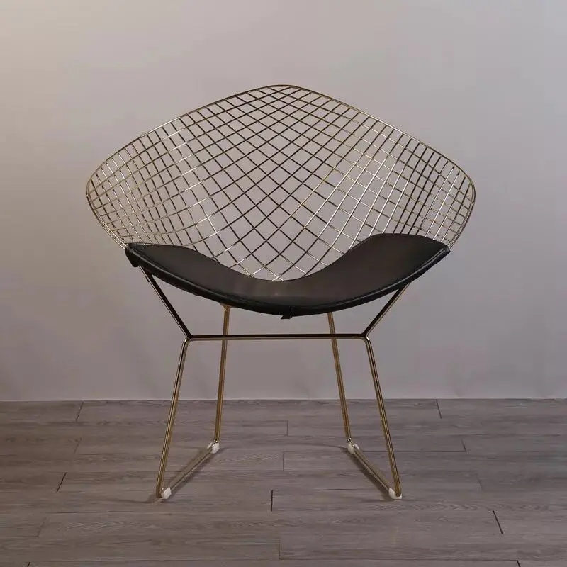 U-BEST интернет кафе кресло, мебель для дома кафе проволока металлический стул с подушкой - Цвет: Gold and black pad